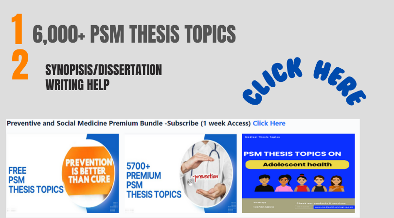 Preventive and social medicine thesis topics